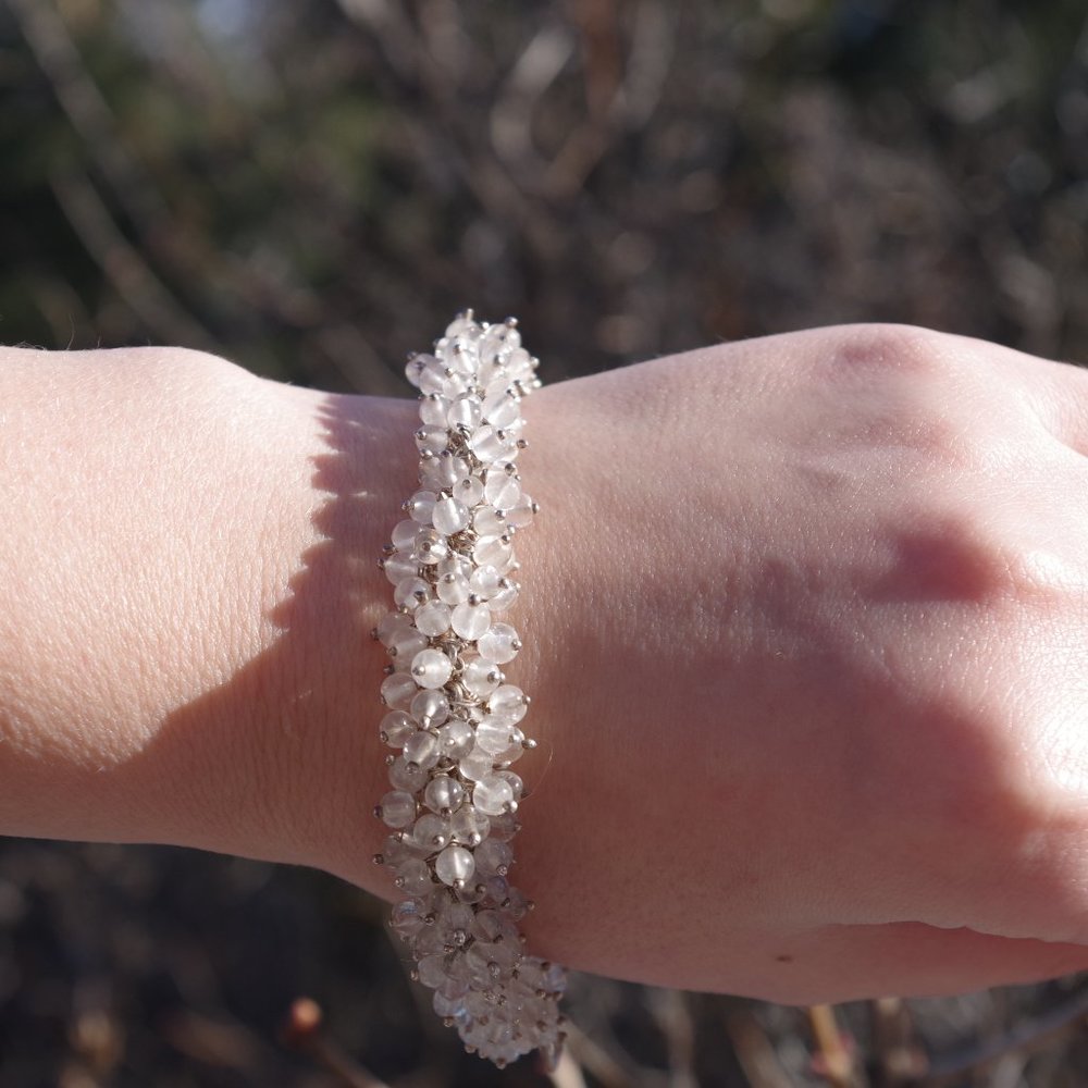 Beautiful Sterling Silver Quartz Bracelet